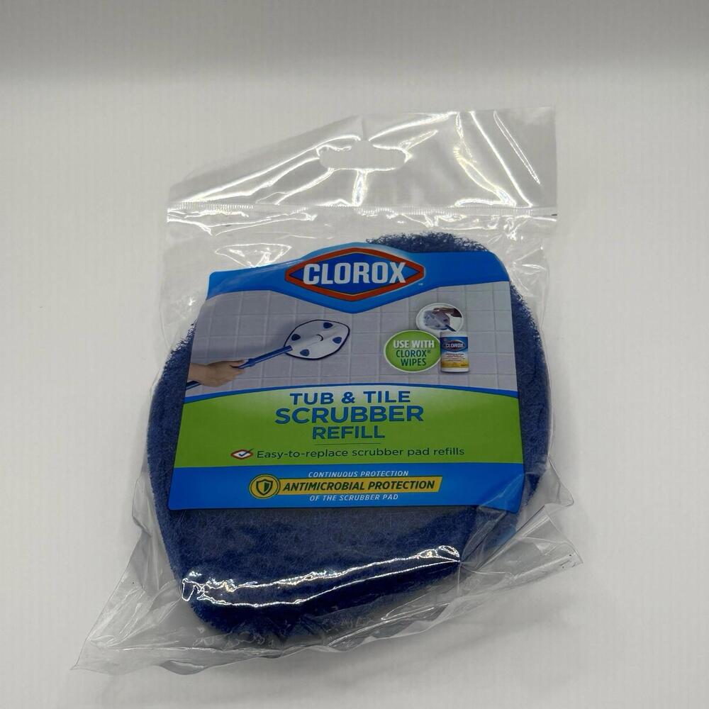 CLOROX Tub and Tile Scrubber REFILL Pad Non-scratch Antimicrobial Bathroom NEW